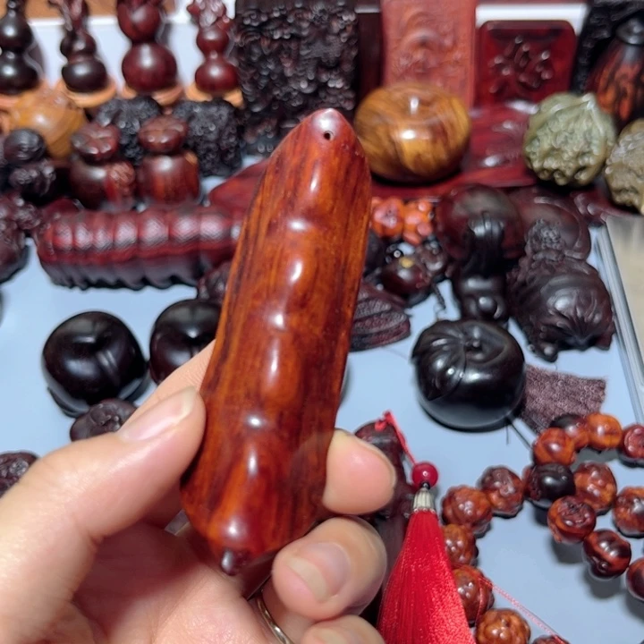 木檀香紫檀福豆吊坠福豆