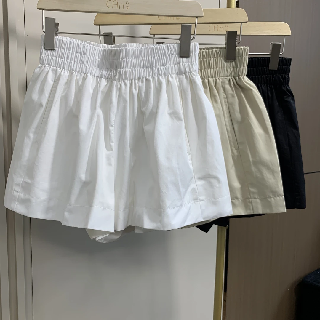 夏季新款松紧腰短裤宽松休闲女裤9029