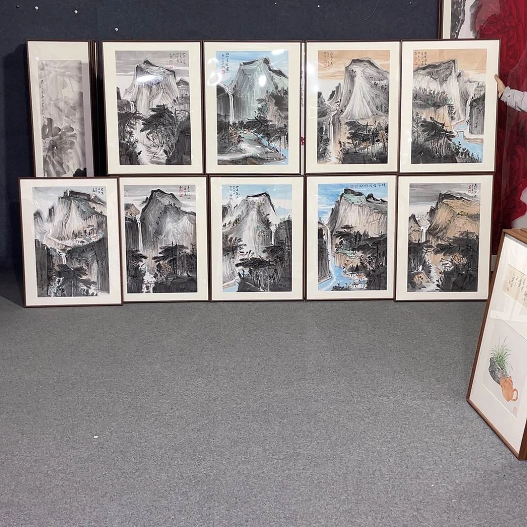 国画游*手绘画作品带框