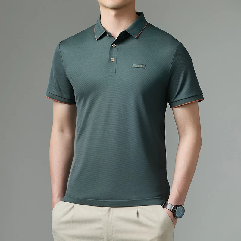 XIHU/喜虎【锦氨科技抗皱】男士短袖夏季纯色时尚休闲POLO衫A53010