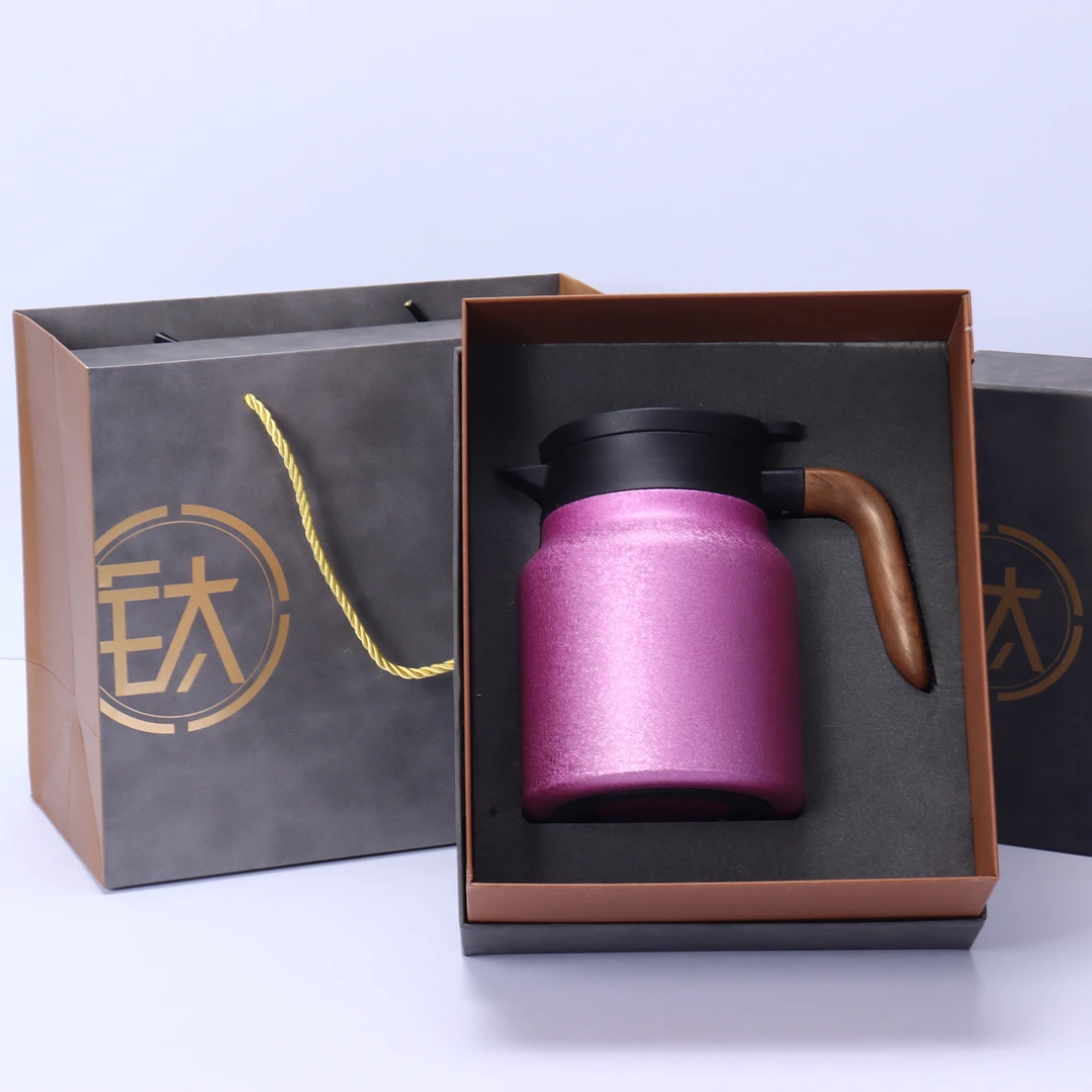 新款复钛焖茶壶316不锈钢保温壶家用办公高档礼盒装大容量保温壶