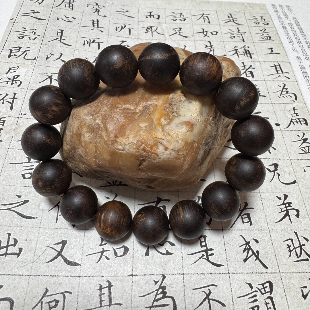 z-774【巴布亚树心留疤沉香】单圈14mm、27.25g