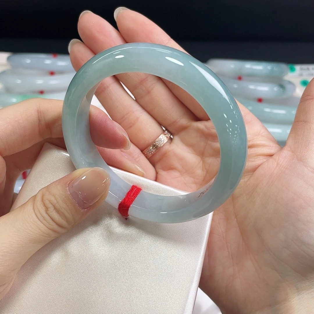 翡翠未镶嵌手镯天然缅甸A货翡翠手镯55圈口