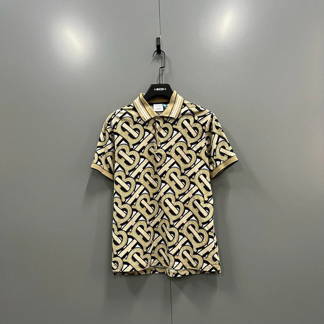 95新 BURBERRY/博柏利 TB满印翻领polo衫 XXS码/6400/