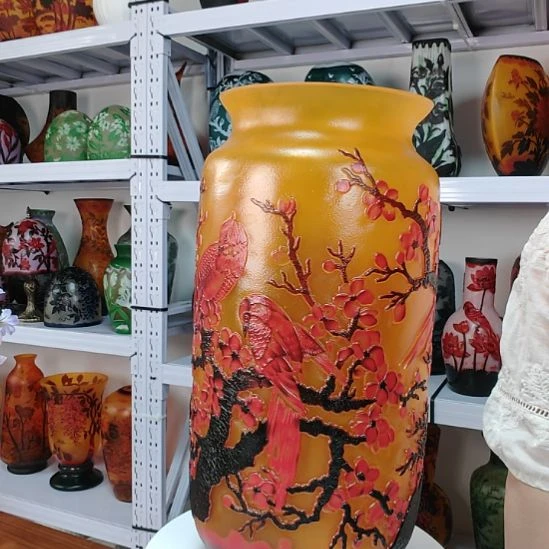 手工艺品琉璃瑕疵格雷花瓶