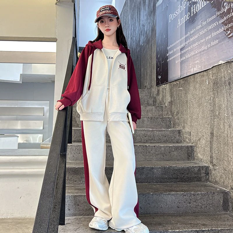 巴拉巴拉云朵女大童套装春秋2025新款儿童洋气早春学休闲两件套