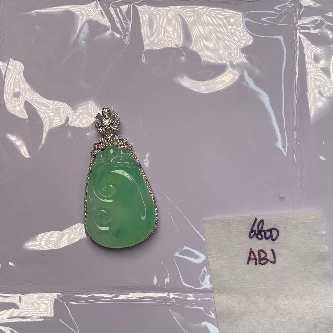 天然缅甸翡翠A货18K金镶嵌 ABJ