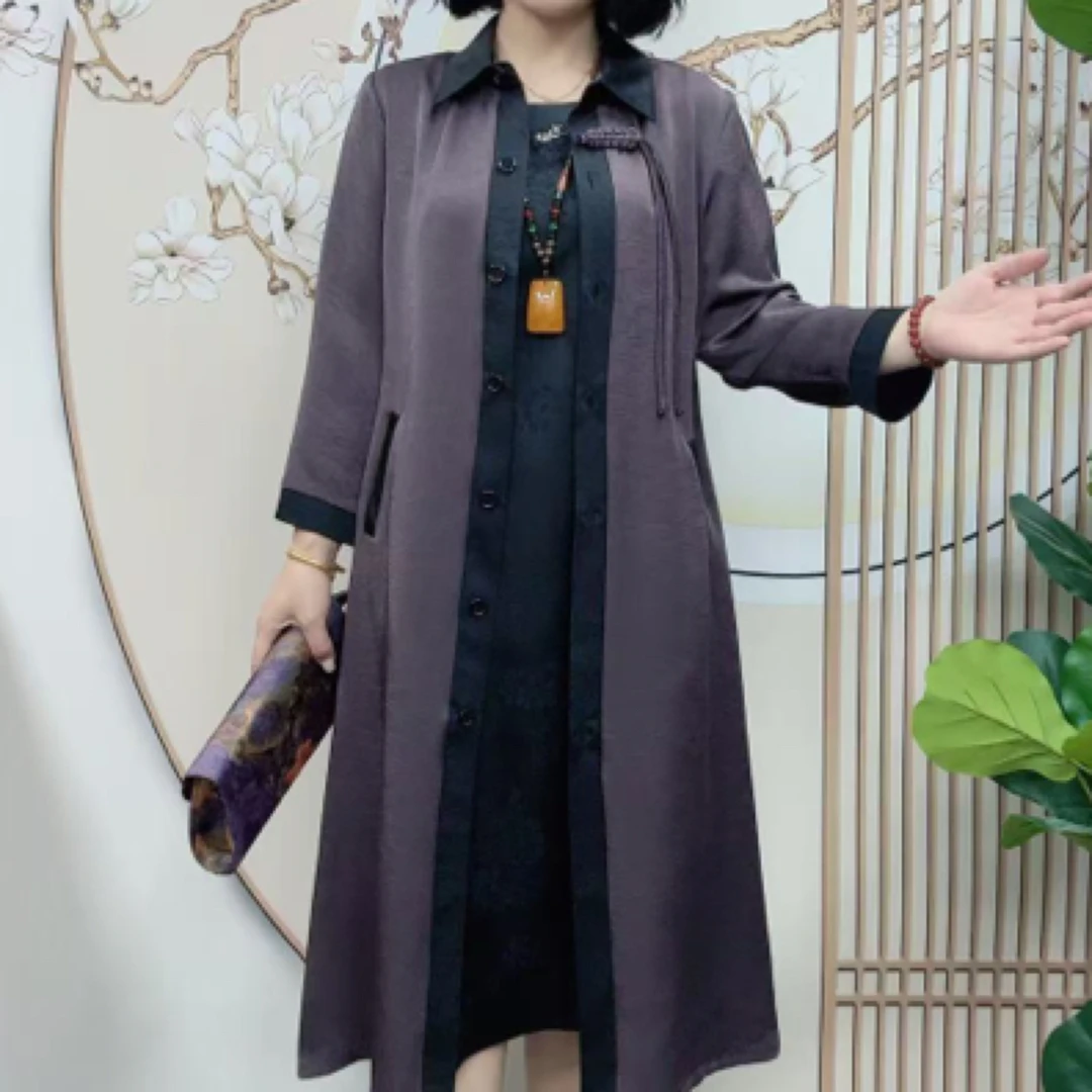 春款国风长款风衣外套