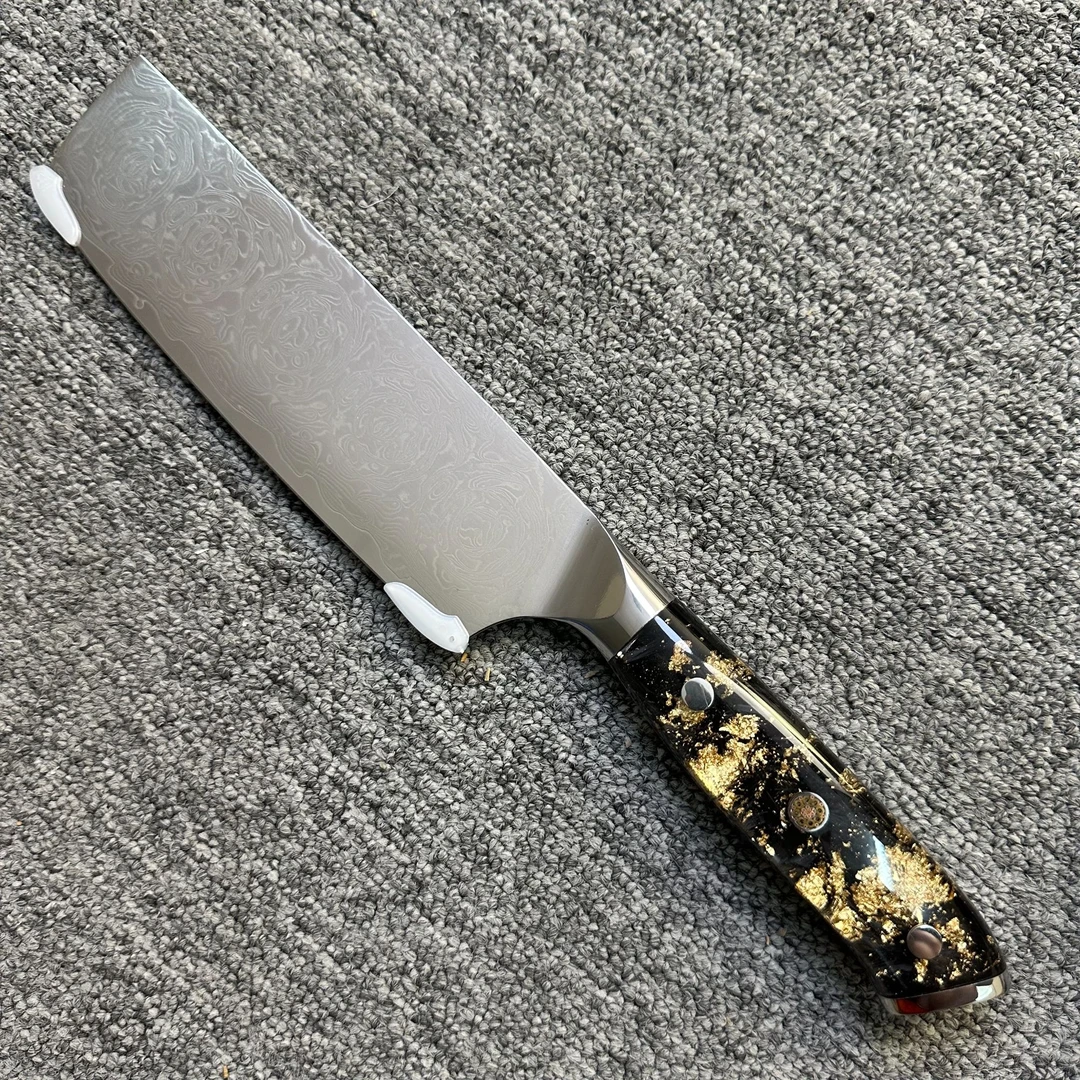 大马玫瑰纹金箔手柄小菜切手工家用厨房用锋利剔肉片肉