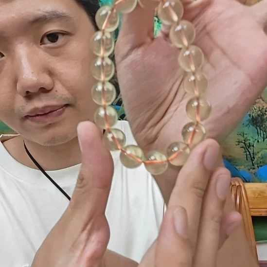 水晶手串未镶嵌咖***糖