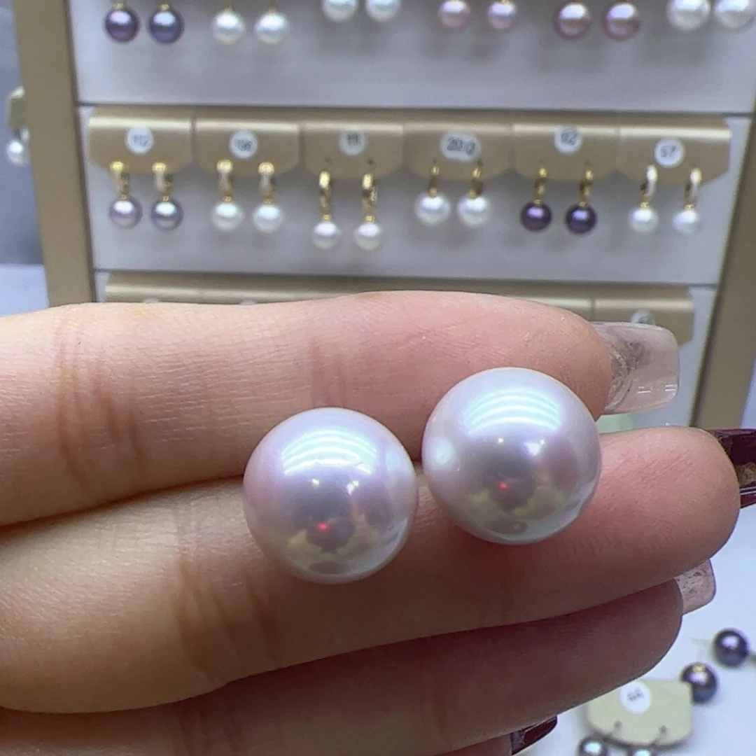 淡水珍珠耳饰银S925镶嵌