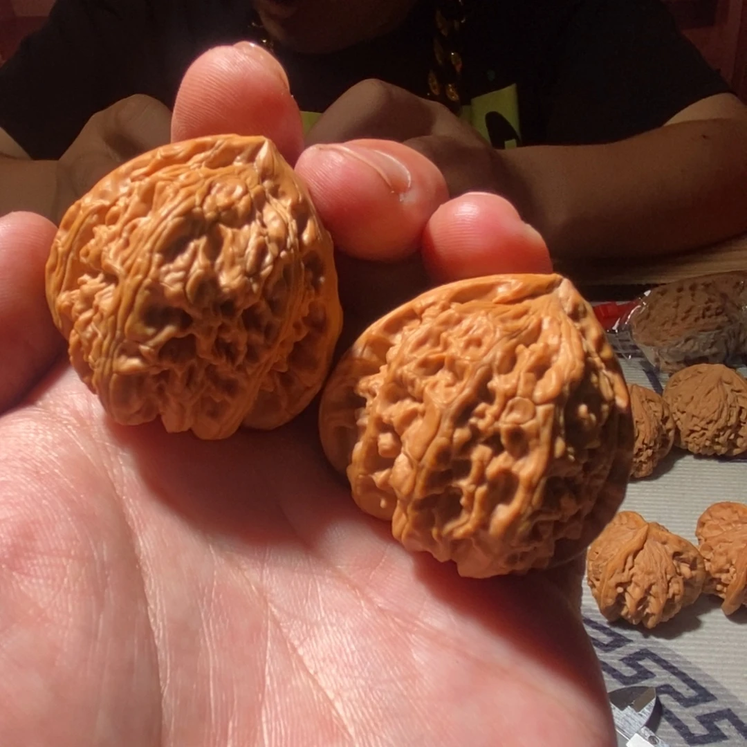 把件文玩核桃39尺三角白