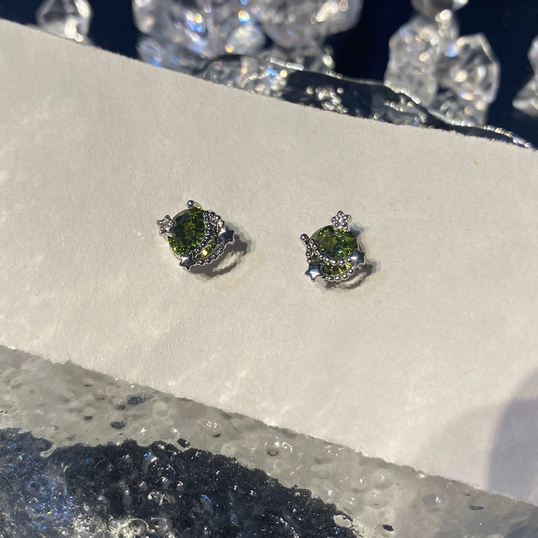 铜合金耳饰 星球耳钉轻奢高级感宇宙星星耳环气质百搭耳饰E2393