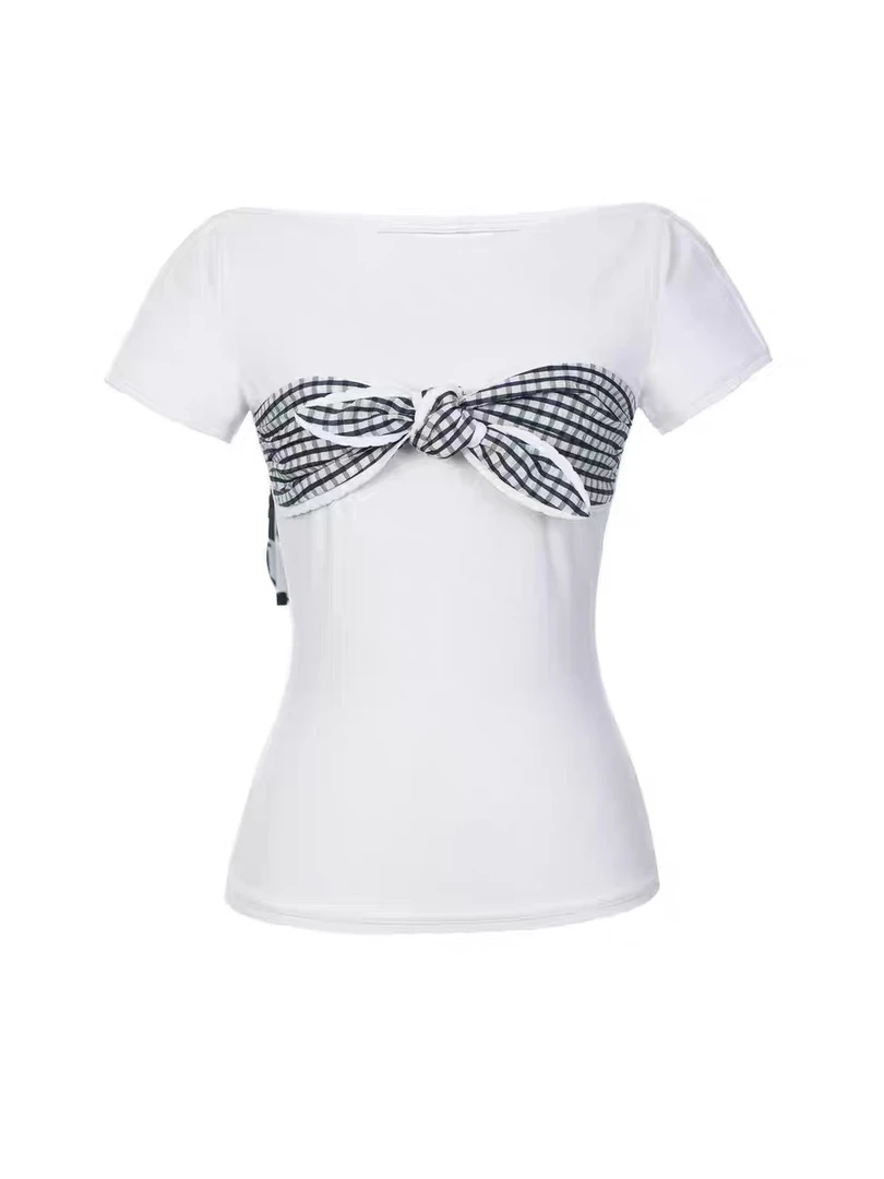 辰辰服饰木子白色T短袖藏蓝色裤子