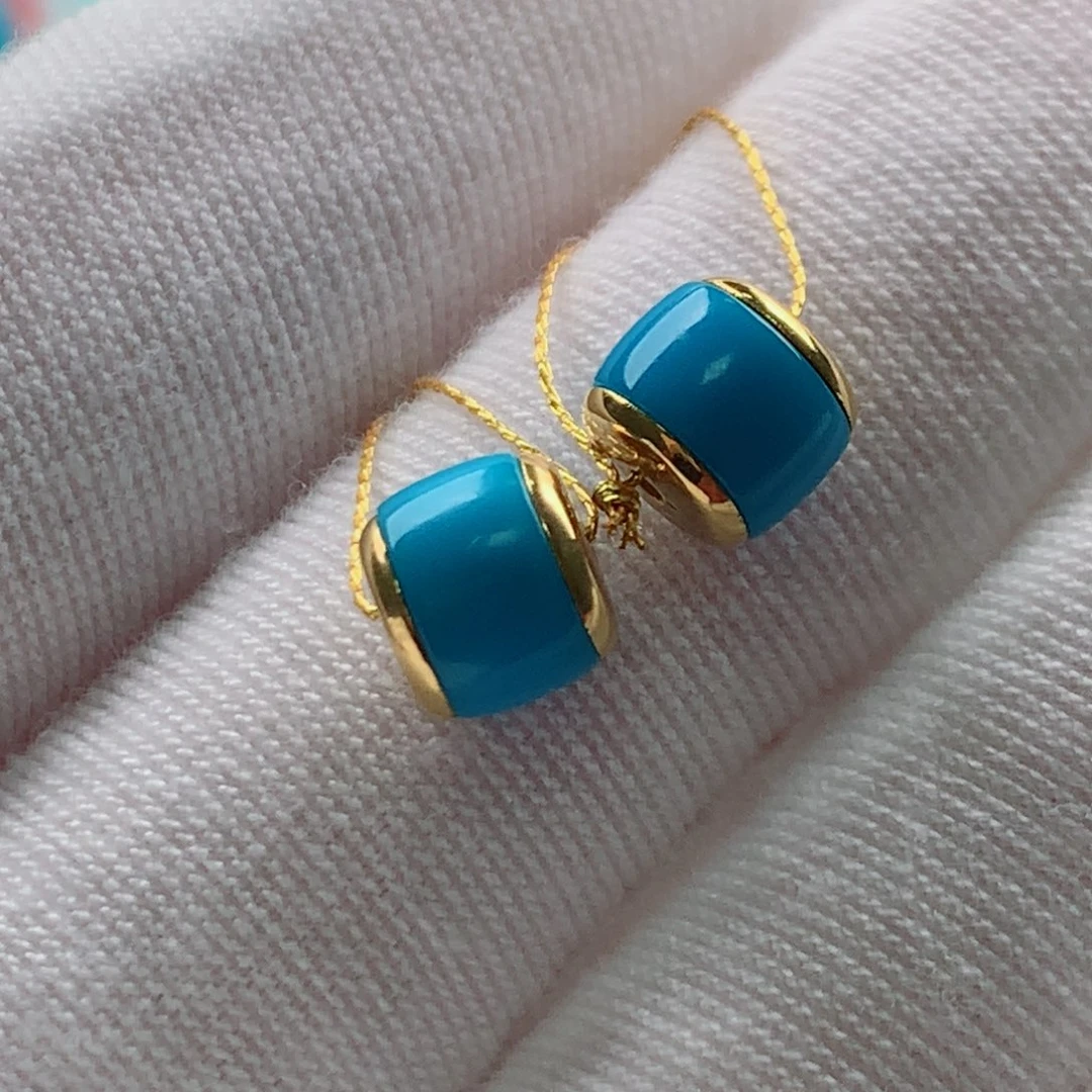 绿松石18K金镶嵌发饰