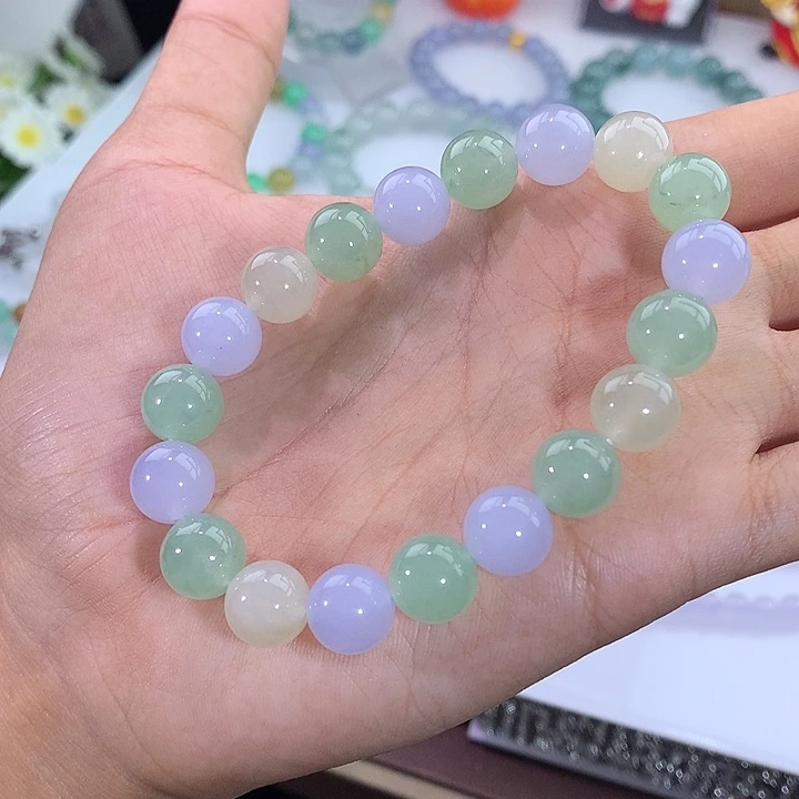 翡翠未镶嵌手链甜美冰多宝手串