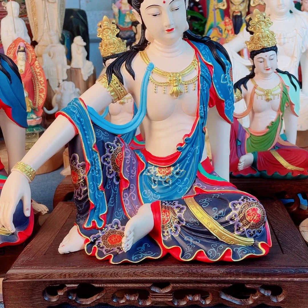 科***厂石材自在观音摆件30高端