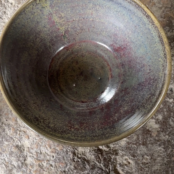 浪鬼家釉绘柴烧餐具举**铁碗