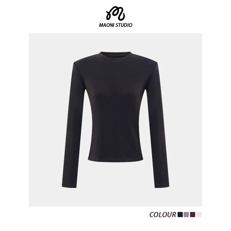 毛妮LADIESFIRST纯色修身内搭T恤女秋冬新款显瘦打底衫上衣L2557