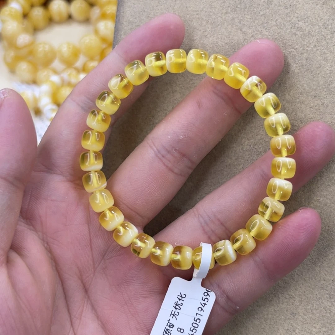 未镶嵌蜜蜡珠宝奇石7.5mm金白聚宝盆