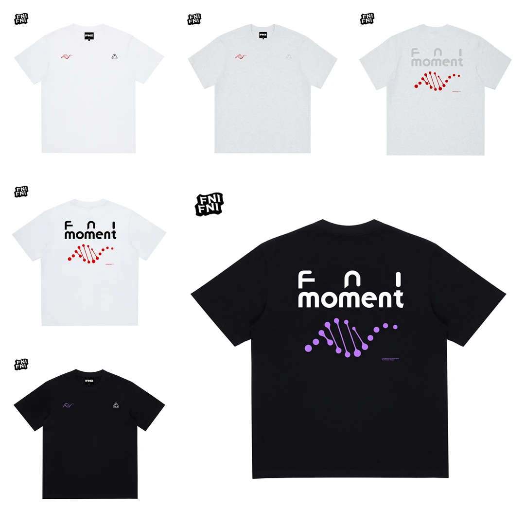 FNI黑标（户外基因AB面）重磅纯棉男女同款t恤美式圆领短袖夏款胶浆