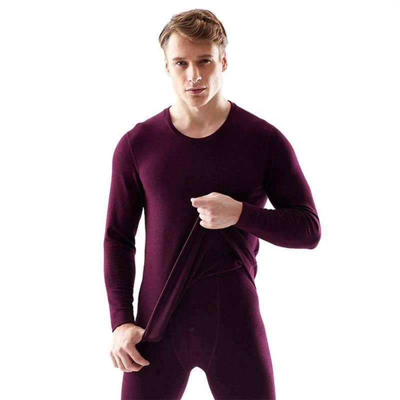 樱乃儿男士内衣中控热力羊毛+德绒加厚保暖套装双面绒1581