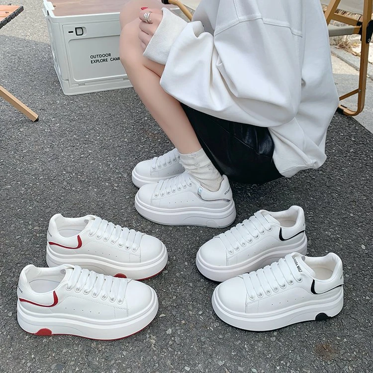 小白鞋女鞋2025年春季新款爆款厚底运动女鞋拼色休闲板鞋P9901