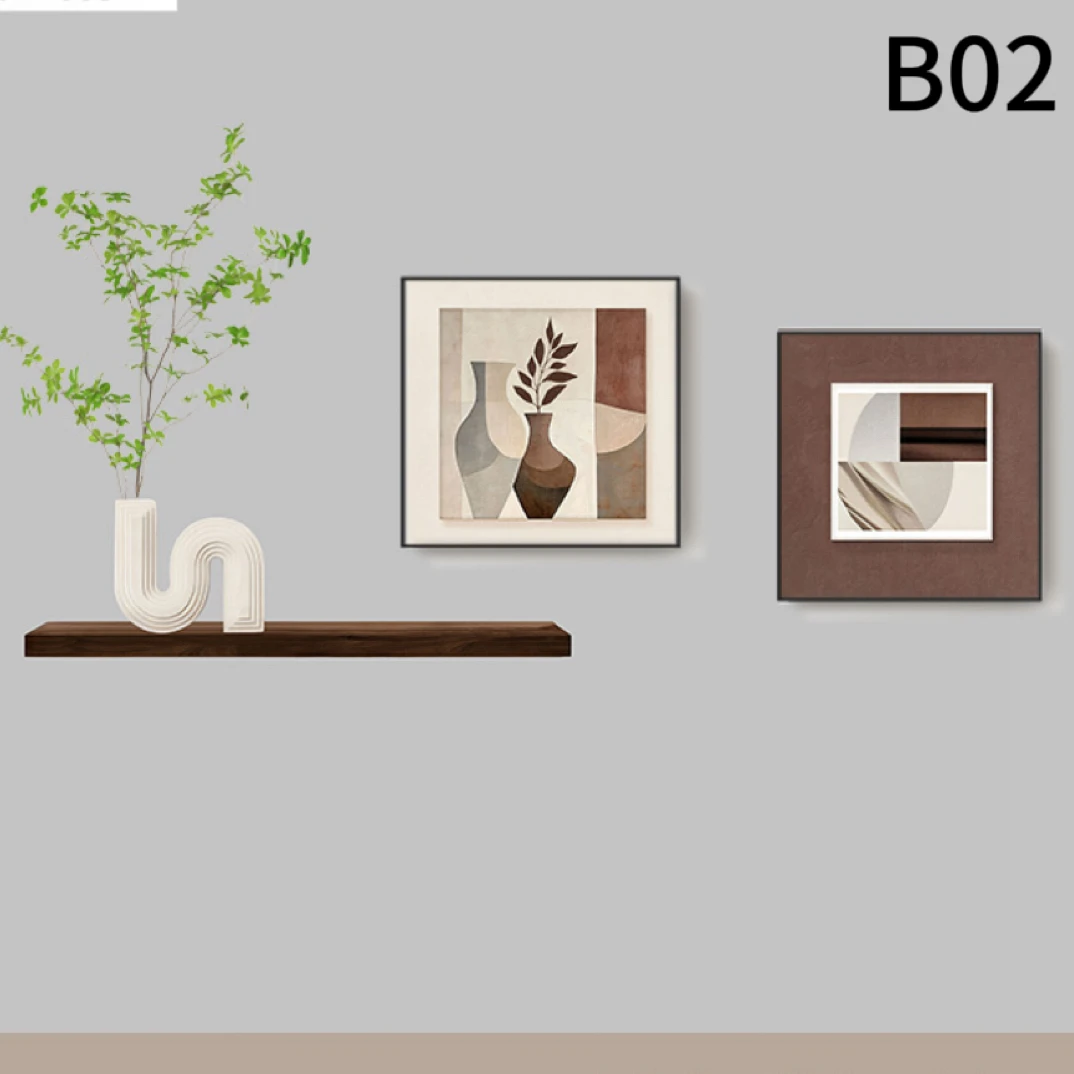 简约高级感蝴蝶花卉黑白抽象卧室床头餐厅装饰画