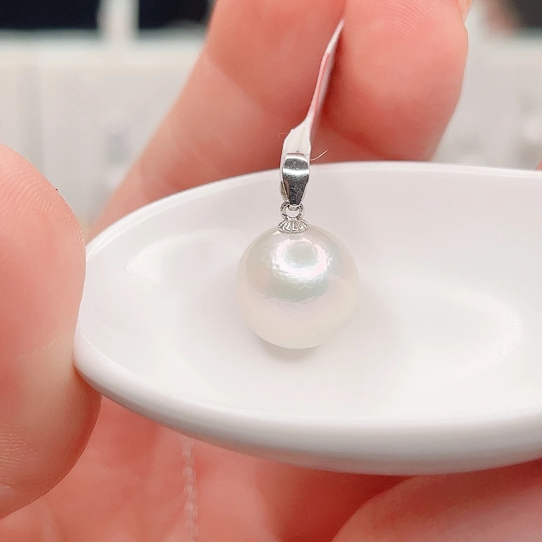 银S925镶嵌淡水珍珠吊坠(不含链)