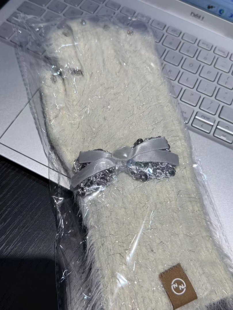 白色亮晶晶定制款手套386