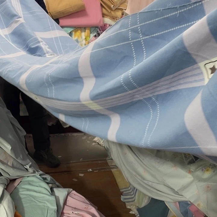 莫代尔纤维长绒棉蓝色大格子8米