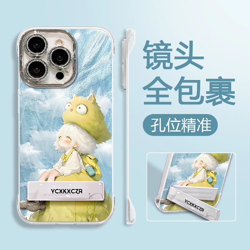聆夏女孩适用于苹果/华为/VIVO/OPPO/小米手机壳羽纱无边框女款