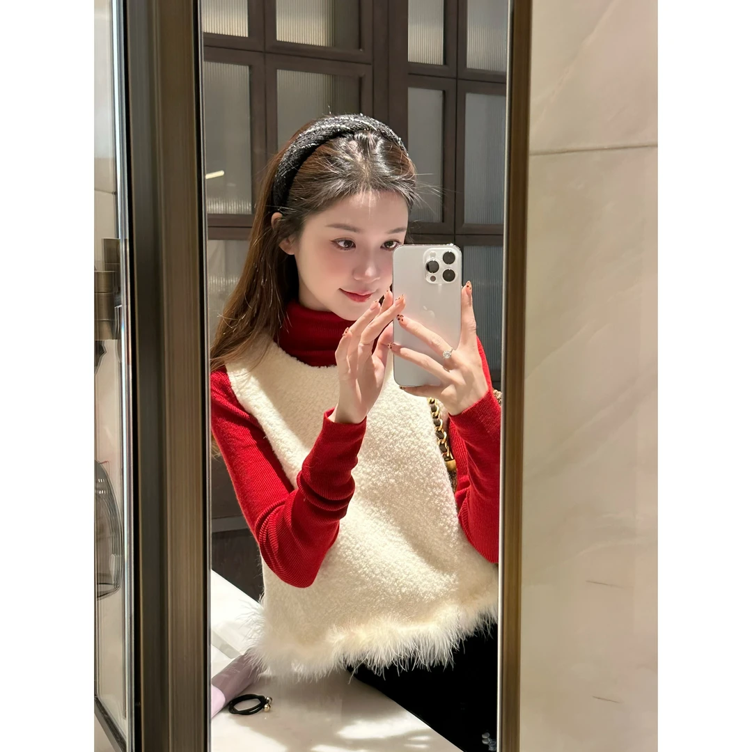 【软糯马甲】新春过年穿搭绒绒毛毛背心马甲-WT55661