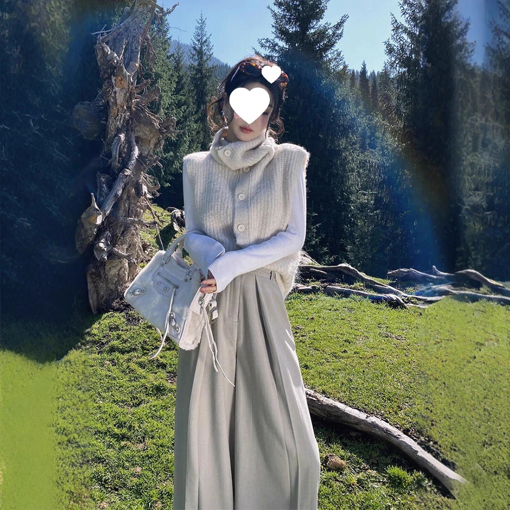 温柔时尚秋冬套装法式小众网红气质显瘦开衫吊带背心上衣女装休闲