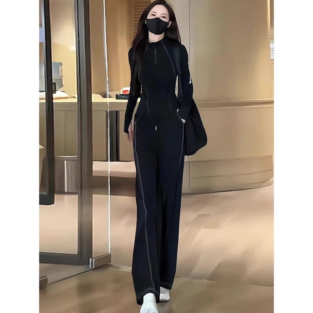 休闲女士运动加绒套装秋季小众炸街高级感新款时尚洋气套装女秋冬