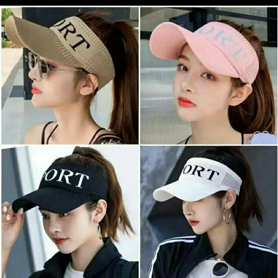 无顶夏季宽檐鸭舌帽防晒帽女遮阳帽帽子黑色空顶空顶帽休闲Z