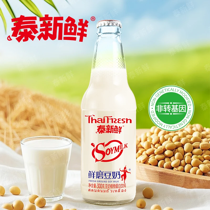 泰新鲜鲜磨豆奶非转基因大豆植物蛋白饮料营养早餐奶300ml*5瓶/箱