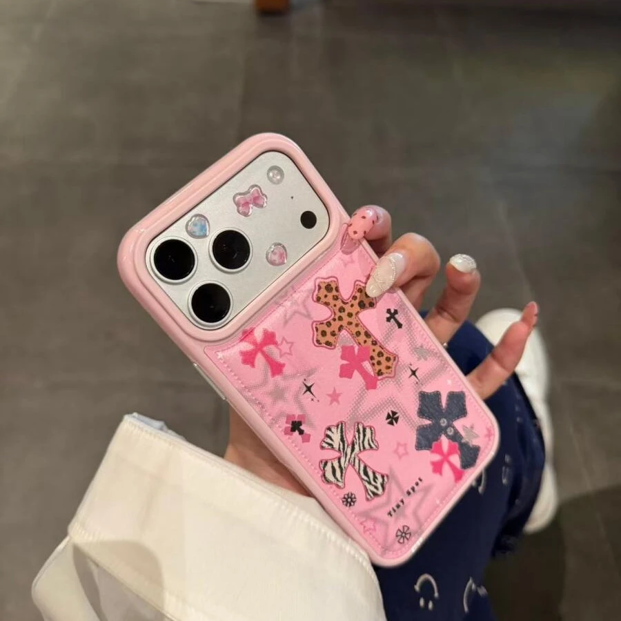 甜酷粉底星星十字架适用于苹果17pro/16promax手机壳15保护套1413