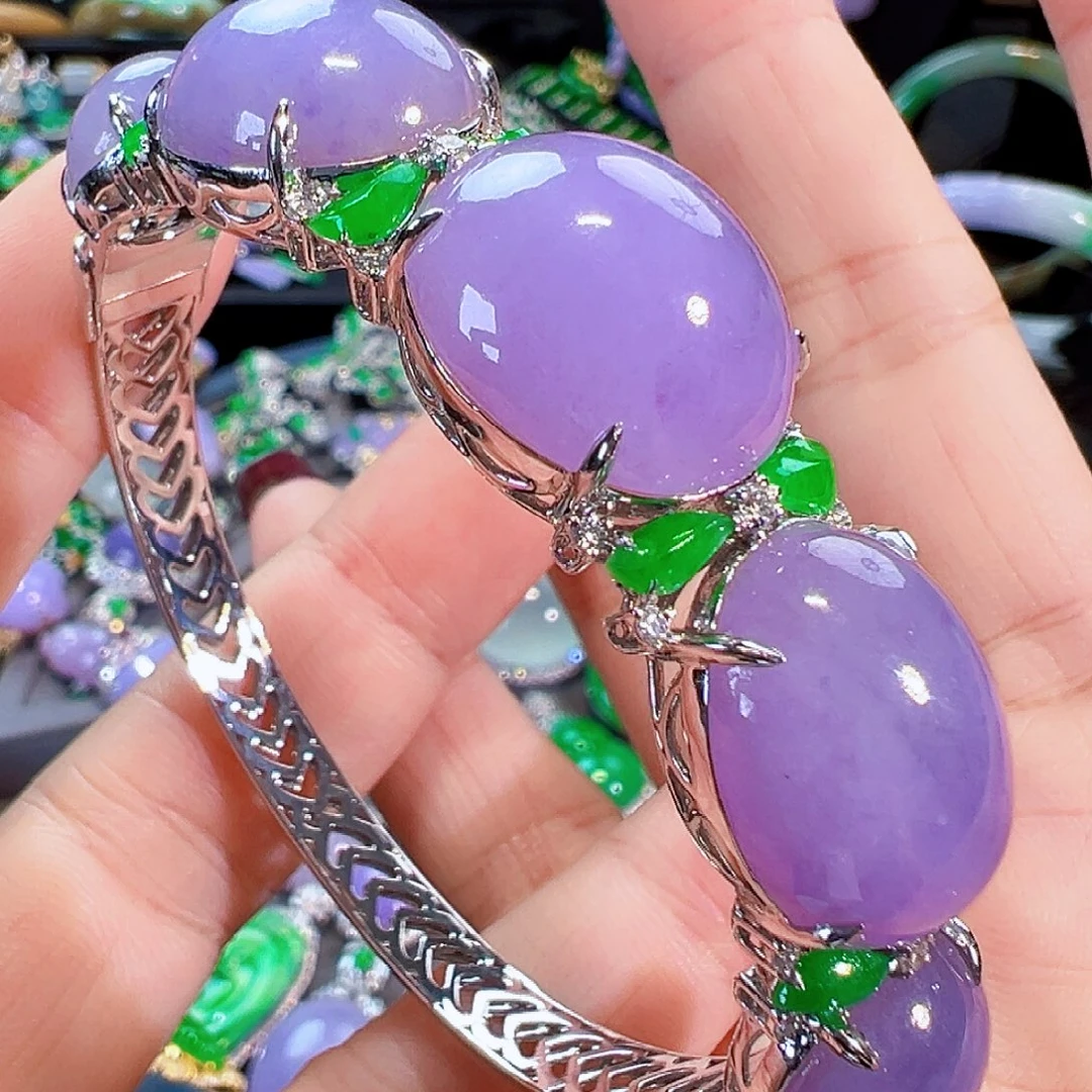 翡翠18K金镶嵌手镯签收后24小时鉴赏期