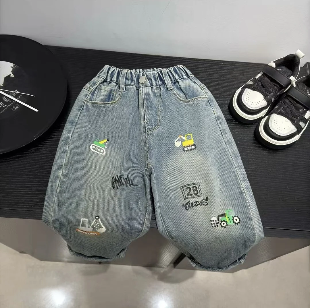 童装印花春装牛仔裤男童男孩衣服宝宝女童男童男孩男童童装牛仔裤