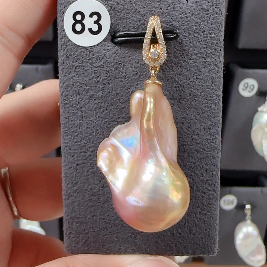 颈饰银S925镶嵌淡水珍珠