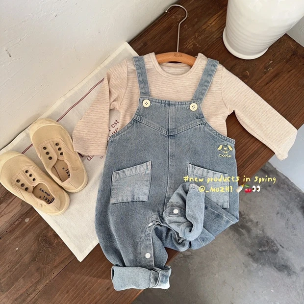 51101-MZ韩系牛仔儿童背带裤