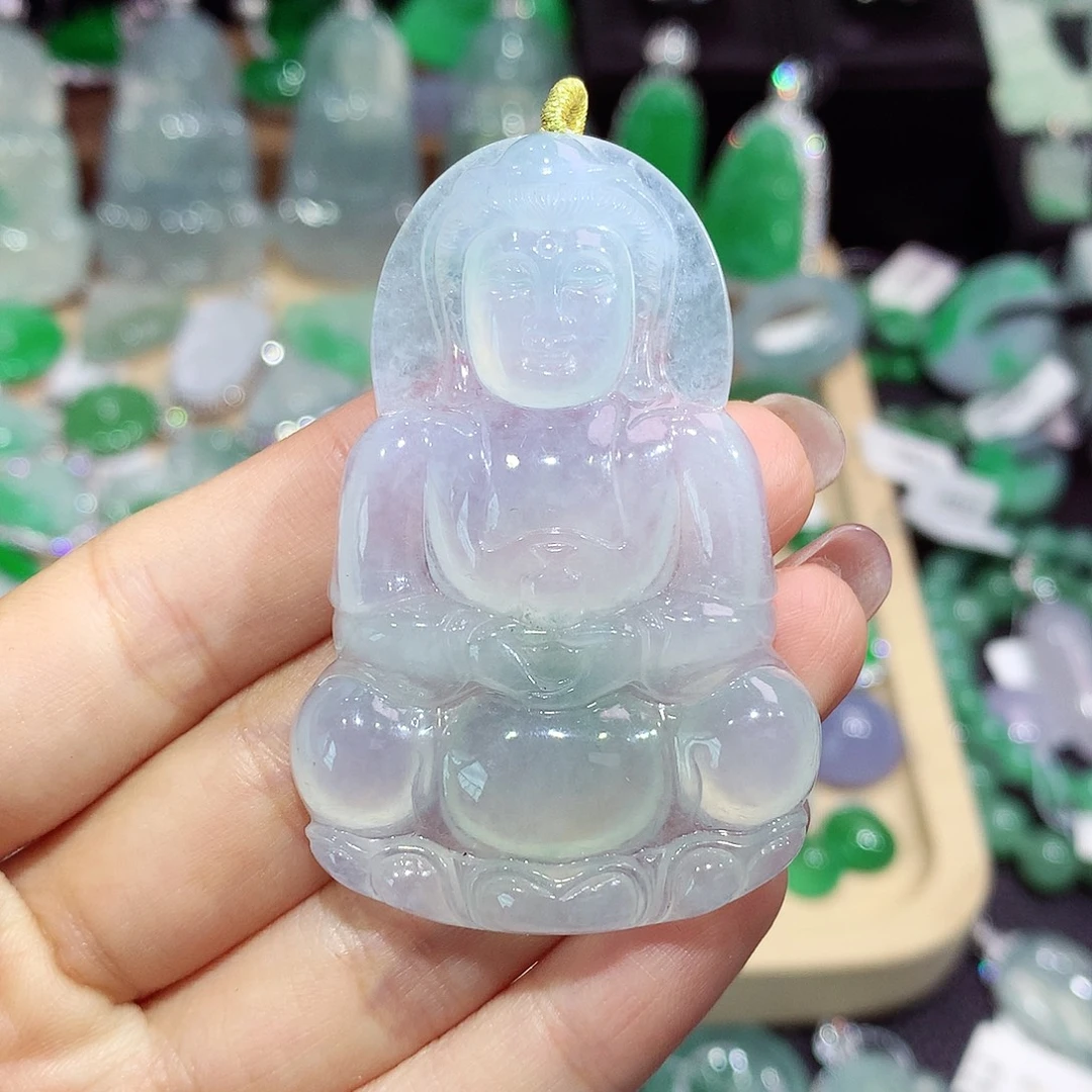 翡翠未镶嵌颈饰观音