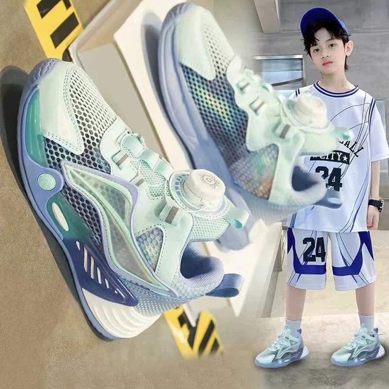 ABCJINDE男童运动鞋夏季新款儿童单网透气篮球鞋中大童轻便跑步鞋