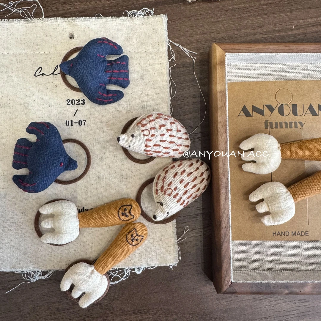 搞怪小叉子发夹日系玩偶卡通发饰小众手工包包发圈幼儿园发卡