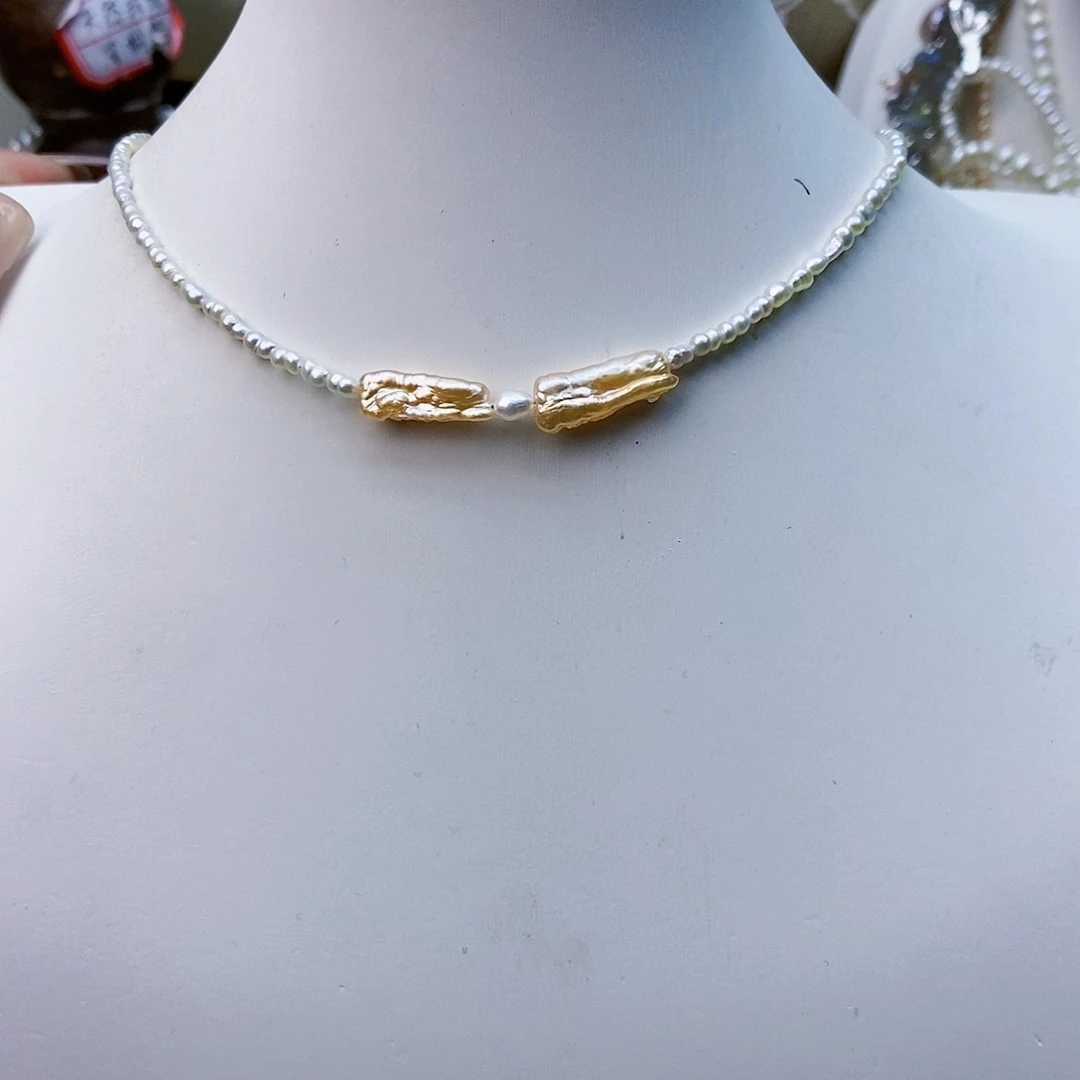 淡水珍珠颈饰银S925镶嵌