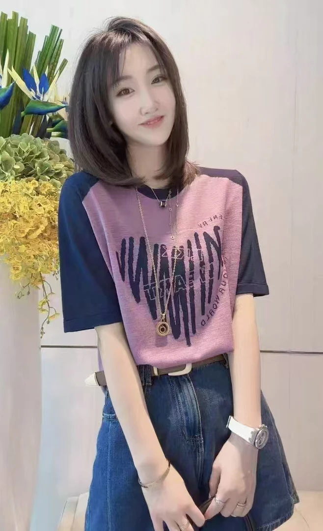 NFM女驸马新款时尚百搭拼色套头针织衫9931