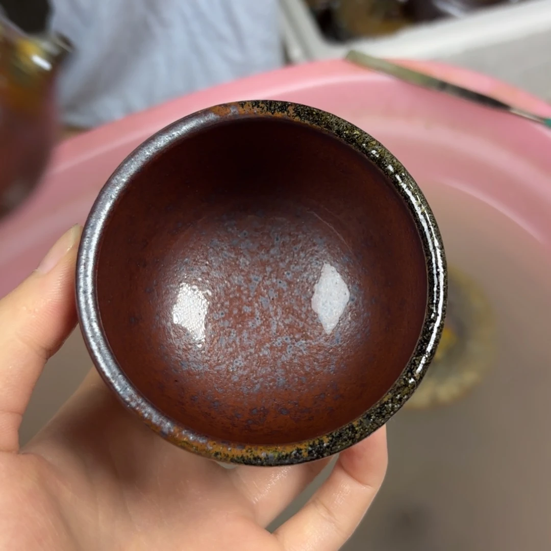 壶柴烧紫砂紫泥杯