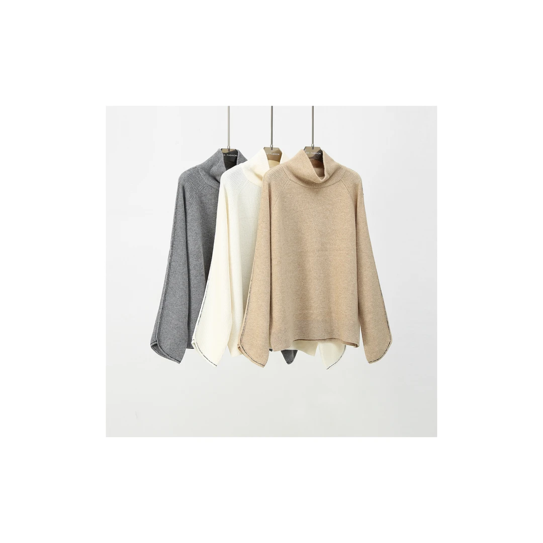 【云裳集】秋冬纯色高领百搭羊毛针织衫-9267