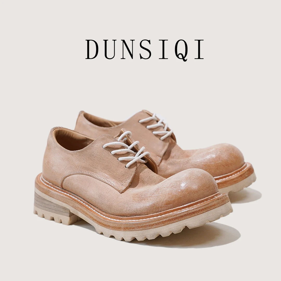 【@MO小邪】0185手工马臀皮鞋子真皮大底休闲鞋男女同款德比鞋男鞋